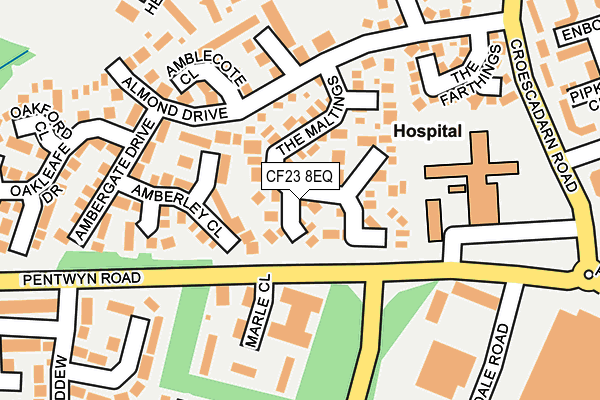 CF23 8EQ map - OS OpenMap – Local (Ordnance Survey)