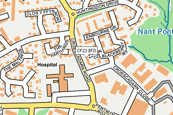 CF23 8FD map - OS OpenMap – Local (Ordnance Survey)