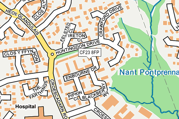CF23 8FP map - OS OpenMap – Local (Ordnance Survey)