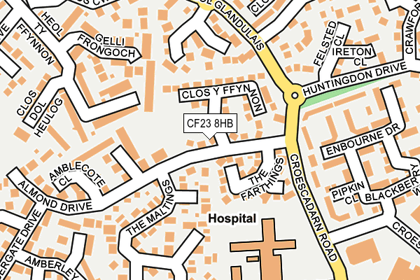 CF23 8HB map - OS OpenMap – Local (Ordnance Survey)