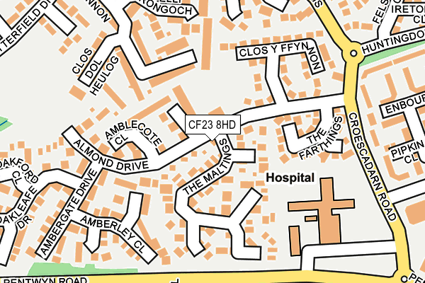 CF23 8HD map - OS OpenMap – Local (Ordnance Survey)