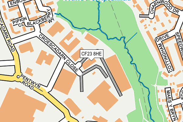 CF23 8HE map - OS OpenMap – Local (Ordnance Survey)