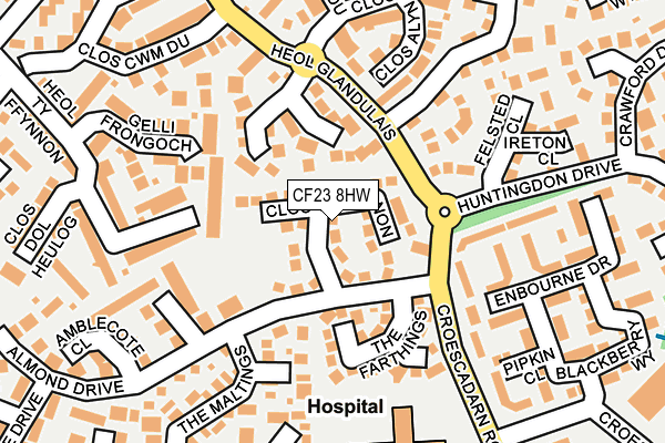 CF23 8HW map - OS OpenMap – Local (Ordnance Survey)