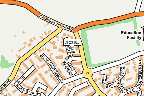 CF23 8LJ map - OS OpenMap – Local (Ordnance Survey)