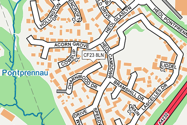 CF23 8LN map - OS OpenMap – Local (Ordnance Survey)