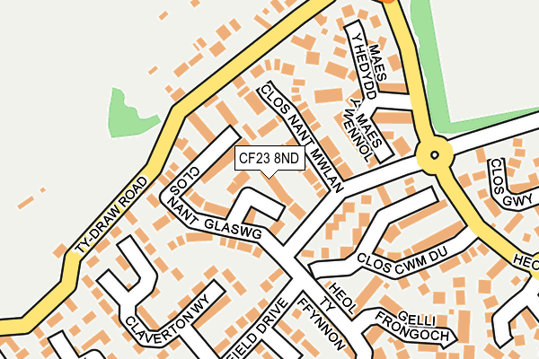 CF23 8ND map - OS OpenMap – Local (Ordnance Survey)