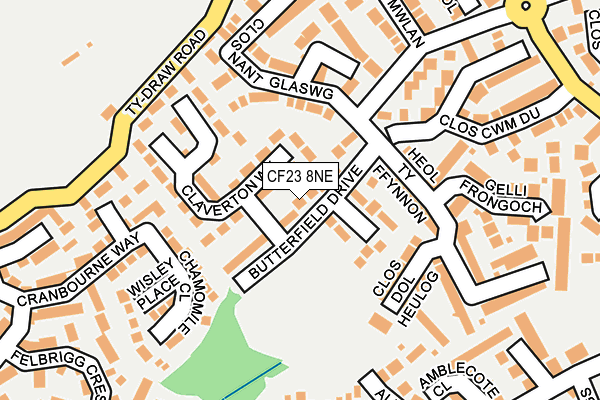CF23 8NE map - OS OpenMap – Local (Ordnance Survey)