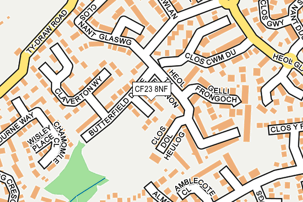 CF23 8NF map - OS OpenMap – Local (Ordnance Survey)