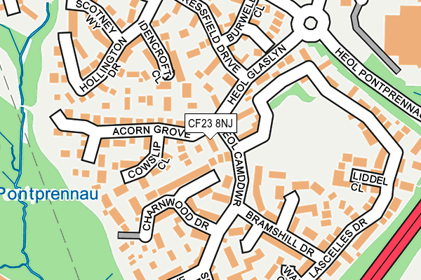 CF23 8NJ map - OS OpenMap – Local (Ordnance Survey)
