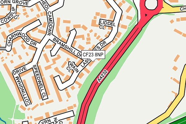 CF23 8NP map - OS OpenMap – Local (Ordnance Survey)