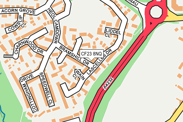 CF23 8NQ map - OS OpenMap – Local (Ordnance Survey)