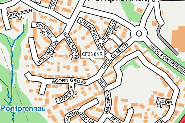 CF23 8NR map - OS OpenMap – Local (Ordnance Survey)