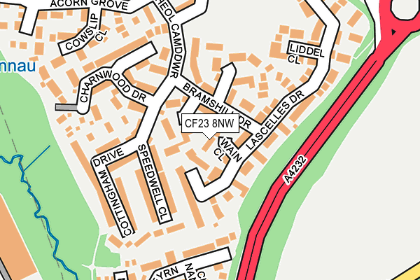 CF23 8NW map - OS OpenMap – Local (Ordnance Survey)