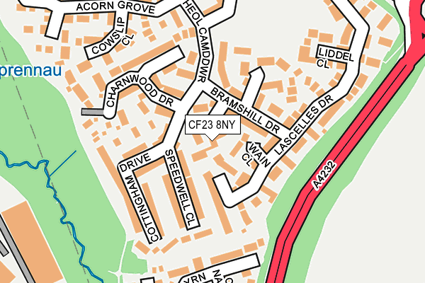 CF23 8NY map - OS OpenMap – Local (Ordnance Survey)