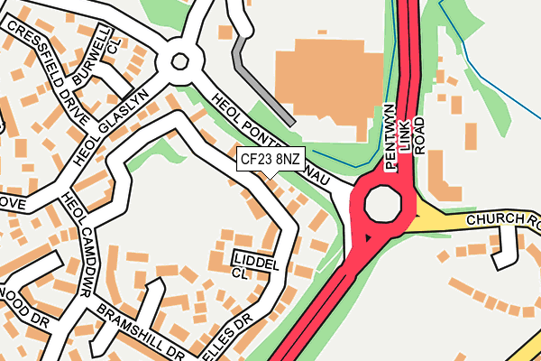 CF23 8NZ map - OS OpenMap – Local (Ordnance Survey)