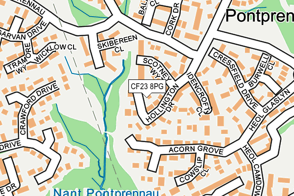 CF23 8PG map - OS OpenMap – Local (Ordnance Survey)