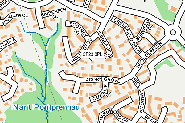 CF23 8PL map - OS OpenMap – Local (Ordnance Survey)