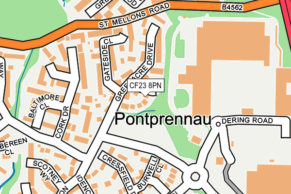 CF23 8PN map - OS OpenMap – Local (Ordnance Survey)