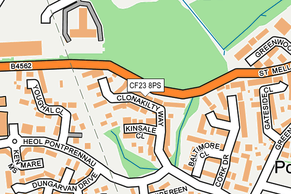CF23 8PS map - OS OpenMap – Local (Ordnance Survey)