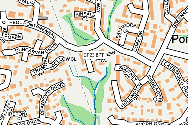 CF23 8PT map - OS OpenMap – Local (Ordnance Survey)