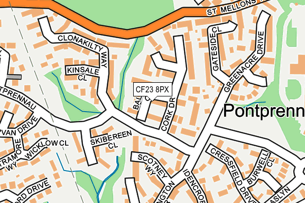 CF23 8PX map - OS OpenMap – Local (Ordnance Survey)
