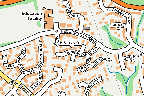 CF23 8PY map - OS OpenMap – Local (Ordnance Survey)