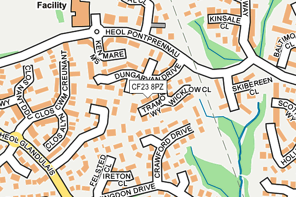 CF23 8PZ map - OS OpenMap – Local (Ordnance Survey)