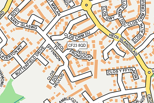 CF23 8QD map - OS OpenMap – Local (Ordnance Survey)