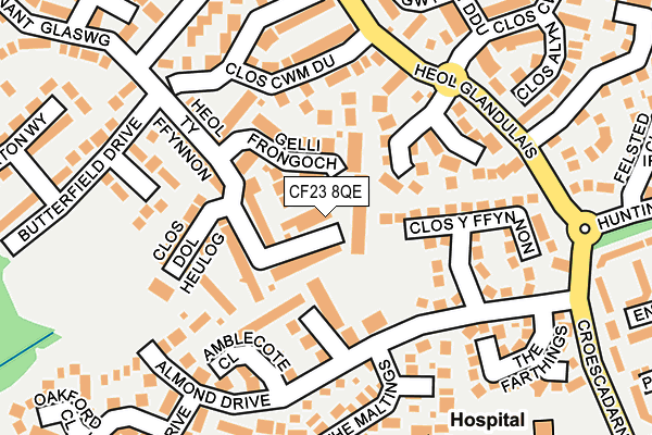 CF23 8QE map - OS OpenMap – Local (Ordnance Survey)