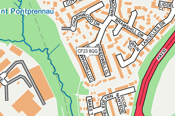 CF23 8QG map - OS OpenMap – Local (Ordnance Survey)