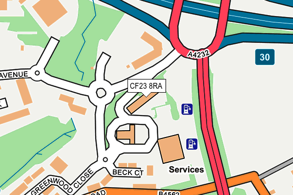 CF23 8RA map - OS OpenMap – Local (Ordnance Survey)