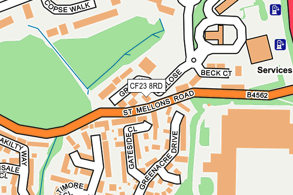 CF23 8RD map - OS OpenMap – Local (Ordnance Survey)