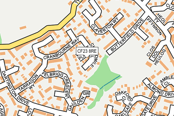CF23 8RE map - OS OpenMap – Local (Ordnance Survey)