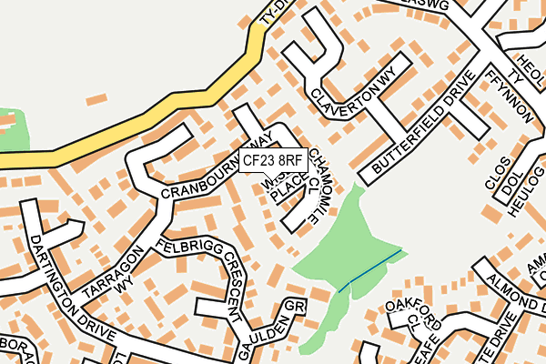 CF23 8RF map - OS OpenMap – Local (Ordnance Survey)