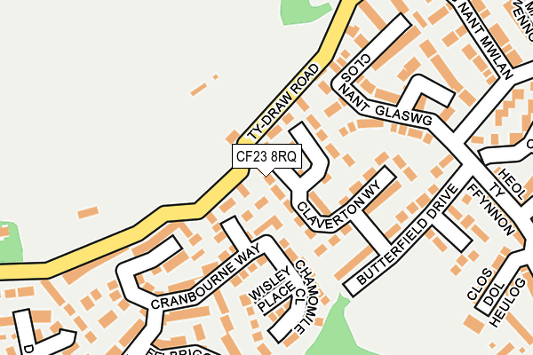 CF23 8RQ map - OS OpenMap – Local (Ordnance Survey)