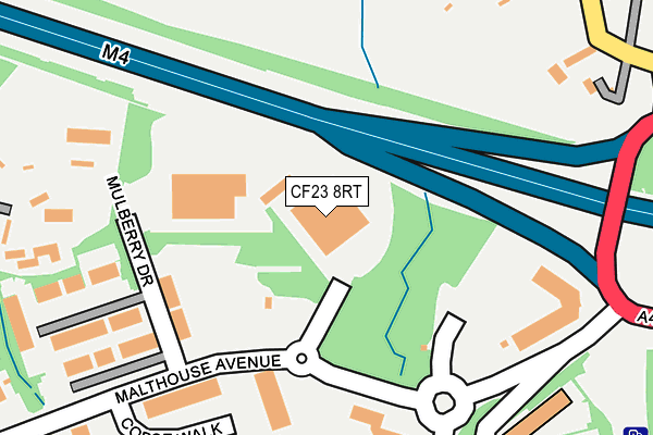 CF23 8RT map - OS OpenMap – Local (Ordnance Survey)