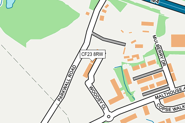 CF23 8RW map - OS OpenMap – Local (Ordnance Survey)