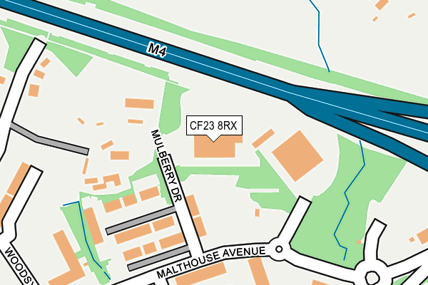 CF23 8RX map - OS OpenMap – Local (Ordnance Survey)