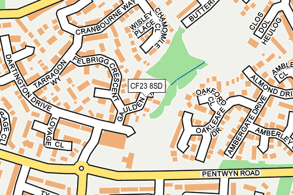 CF23 8SD map - OS OpenMap – Local (Ordnance Survey)