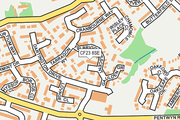 CF23 8SE map - OS OpenMap – Local (Ordnance Survey)