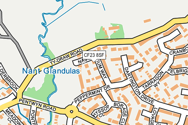 CF23 8SF map - OS OpenMap – Local (Ordnance Survey)