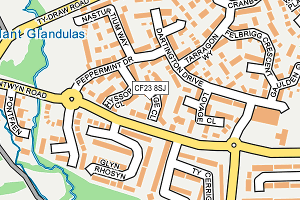 CF23 8SJ map - OS OpenMap – Local (Ordnance Survey)