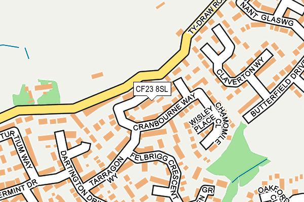 CF23 8SL map - OS OpenMap – Local (Ordnance Survey)