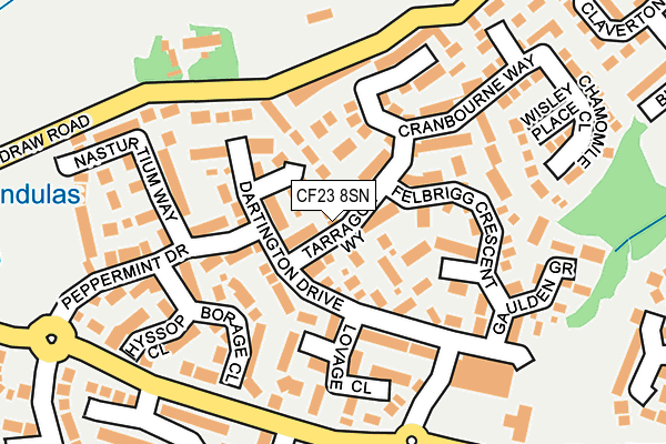 CF23 8SN map - OS OpenMap – Local (Ordnance Survey)