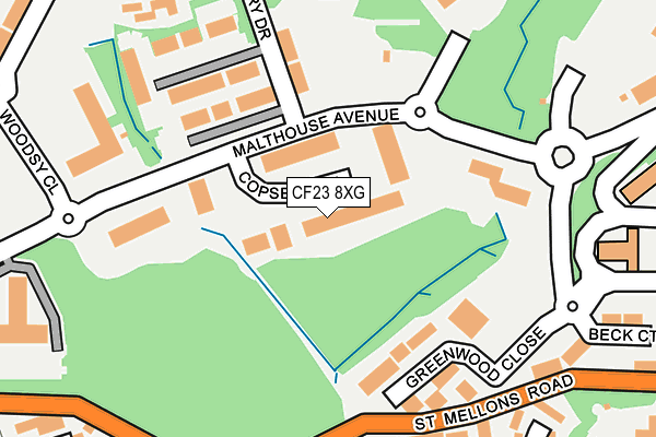 CF23 8XG map - OS OpenMap – Local (Ordnance Survey)