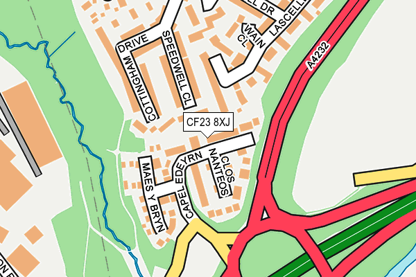 CF23 8XJ map - OS OpenMap – Local (Ordnance Survey)