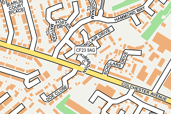 CF23 9AG map - OS OpenMap – Local (Ordnance Survey)