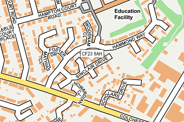 CF23 9AH map - OS OpenMap – Local (Ordnance Survey)