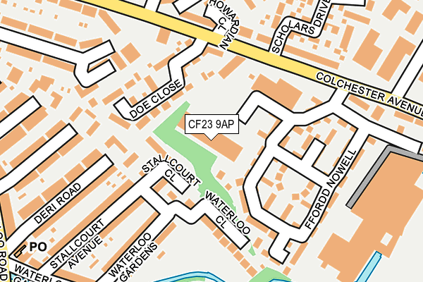 CF23 9AP map - OS OpenMap – Local (Ordnance Survey)
