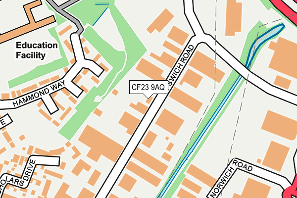 CF23 9AQ map - OS OpenMap – Local (Ordnance Survey)